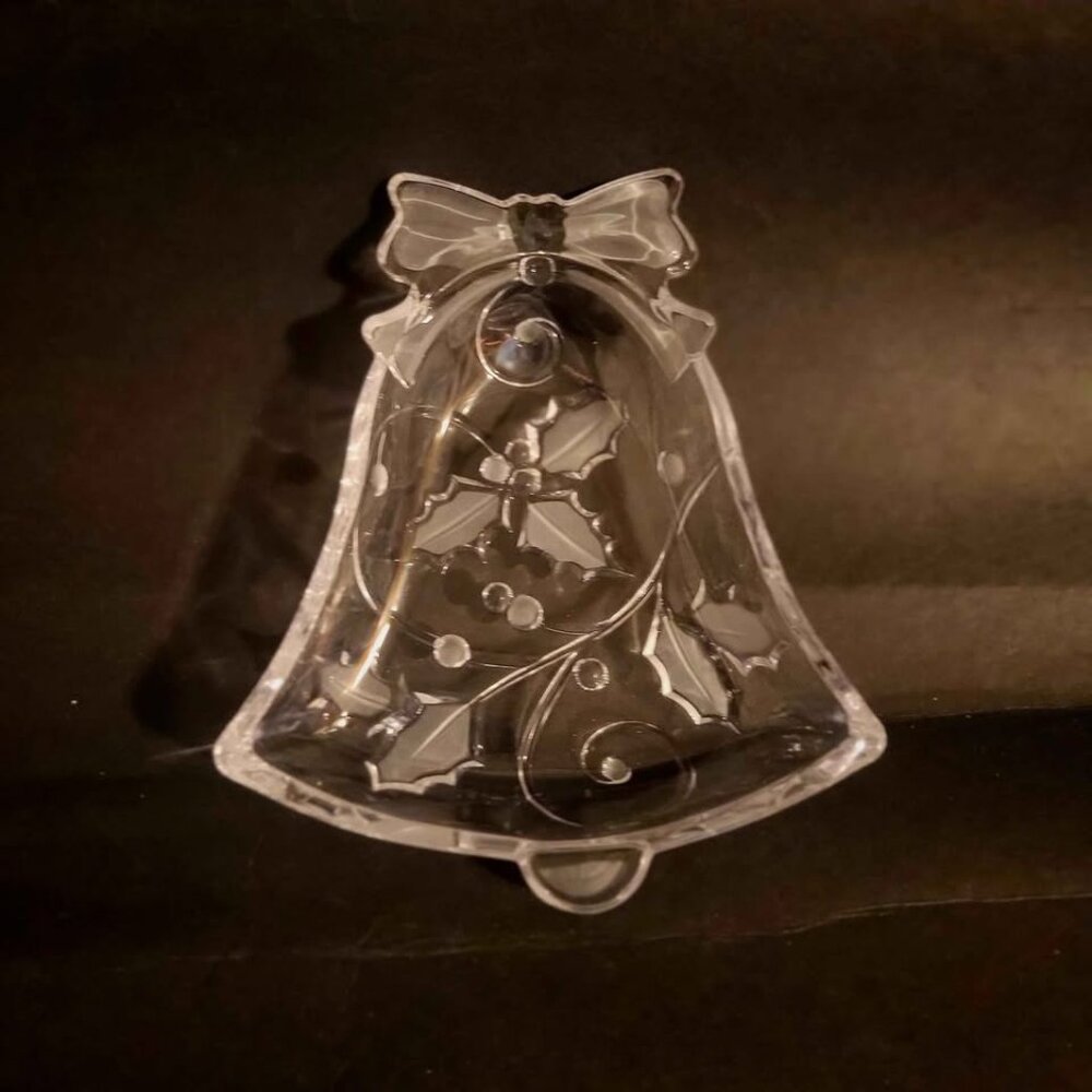 Mikasa Season's Holly Crystal Bell Candy Dish
